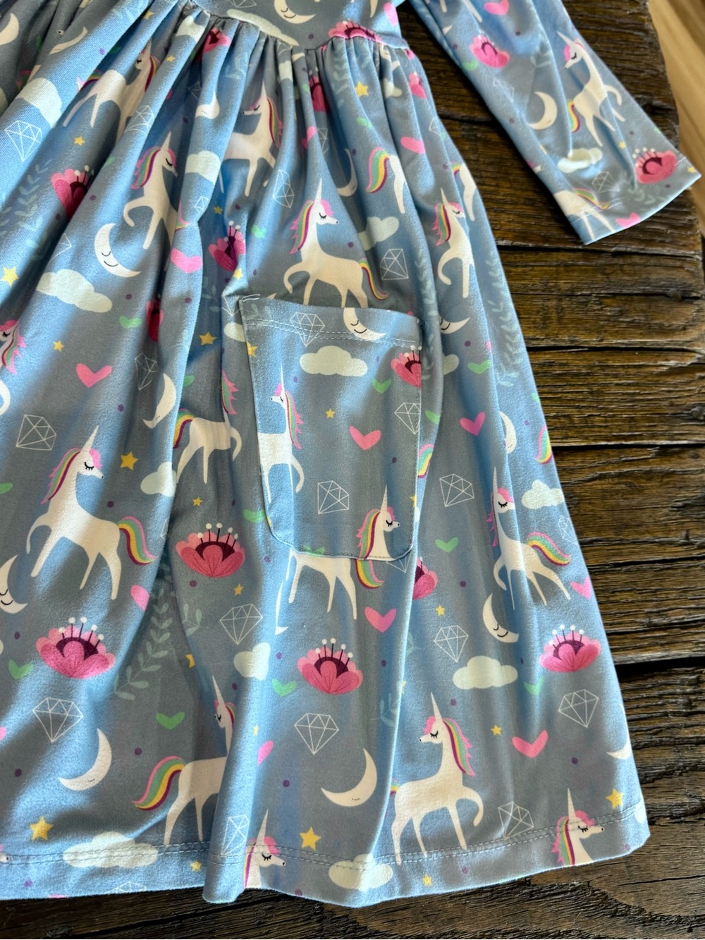 Unicorn Dress - Mila & Rose - Blue & Pink Girls Size 5-6 - Picture 3 of 7
